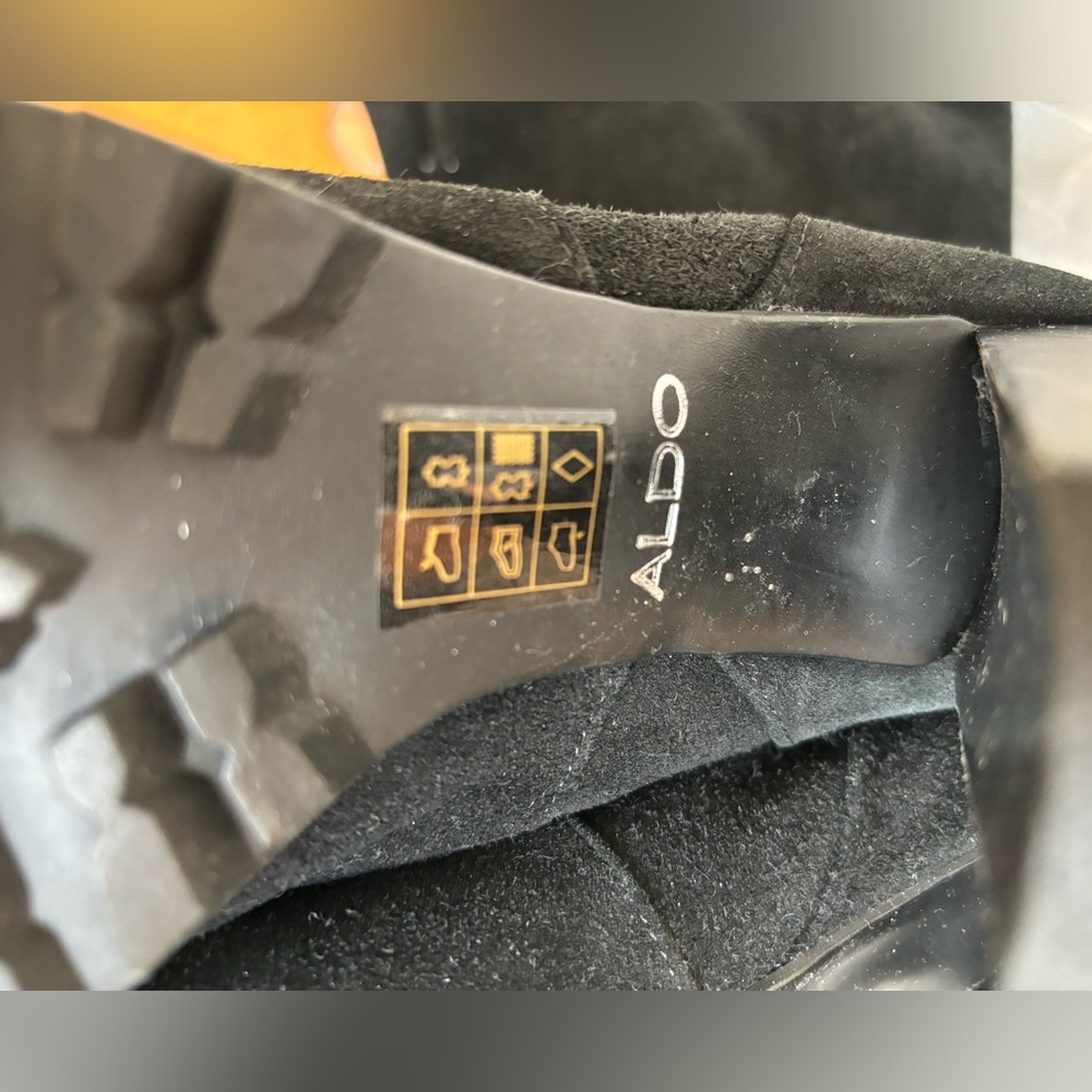 Aldo  Knee length black velvet hooker Boots - Picture 12 of 16